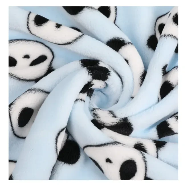 Cute panda enprime twal flanèl mou
