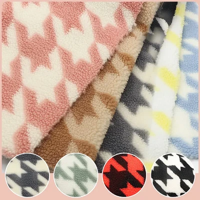 Houndstooth Print lenn Sherpa twal
