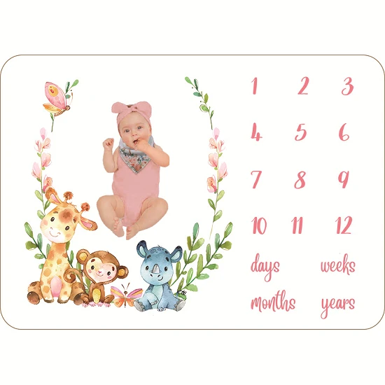 Sou entènèt jwèt Milestone Baby Blanket