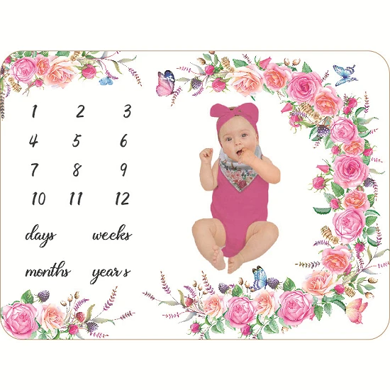 Milestone flanèl ti bebe dra