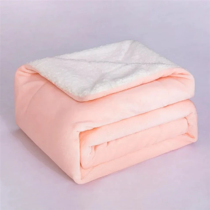 pink sherpa blanket in stock