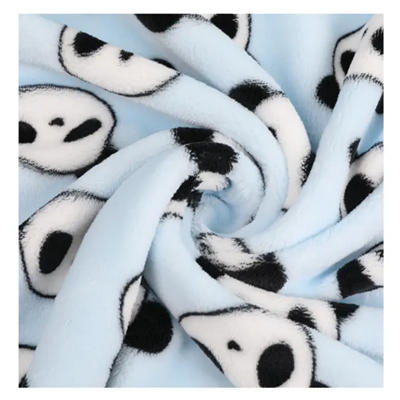 Cute panda enprime twal flanèl mou