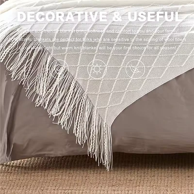 Acrylic Knitted Couch Throw Blanket