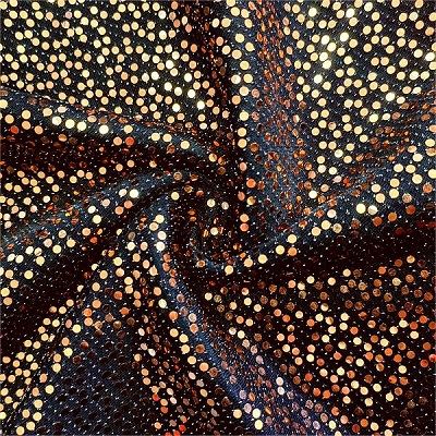 Elastik gloden koulè lurex twal
