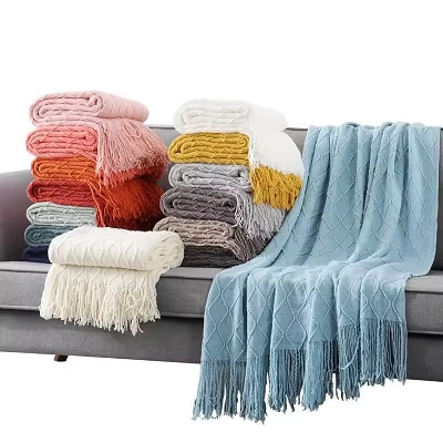 Tassel Jacquard knitted dra